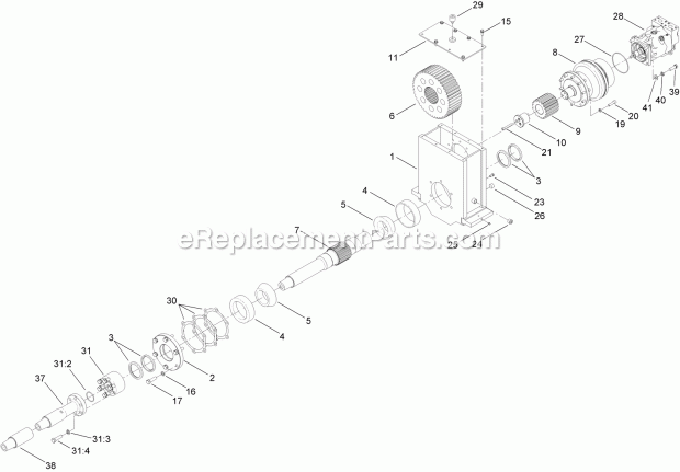 Toro 23825 (313000501-313999999) 4045 Directional Drill, 2013 Rotary Assembly No. Au117215 Diagram