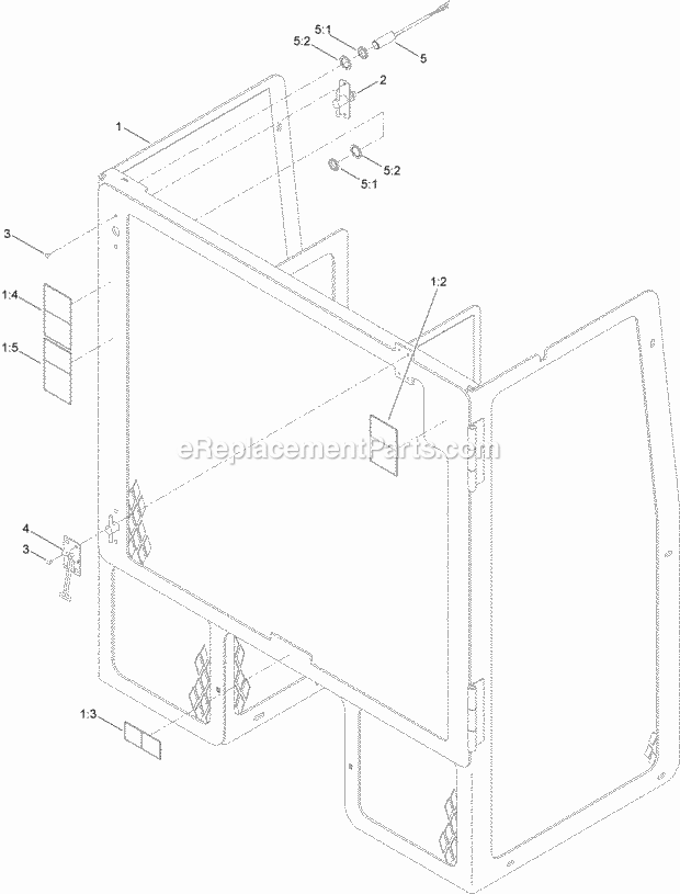 Toro 23825 (313000501-313999999) 4045 Directional Drill, 2013 Stakedown Cage Assembly No. 125-6512 Diagram