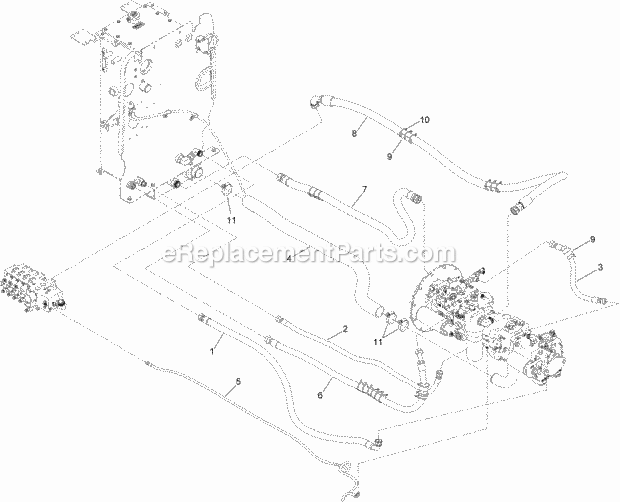 Toro 23825 (314000001-314000500) 4045 Directional Drill, 2014 Hydraulic Pump Hose Assembly No. 1 Diagram