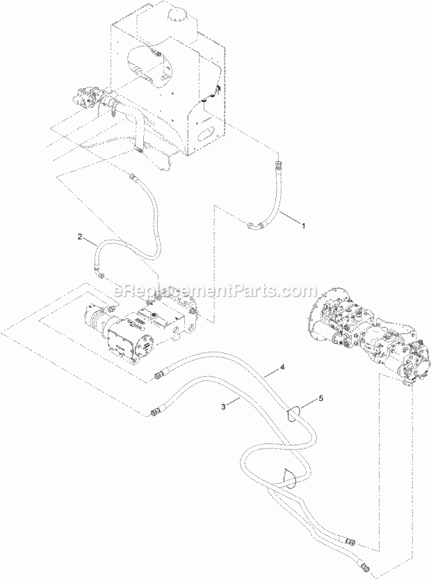 Toro 23825 (314000001-314000500) 4045 Directional Drill, 2014 Hydraulic Pump Hose Assembly No. 4 Diagram