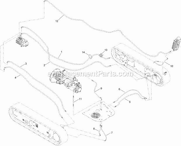 Toro 23825 (314000001-314000500) 4045 Directional Drill, 2014 Track Pod Hydraulic Plumbing Assembly Diagram