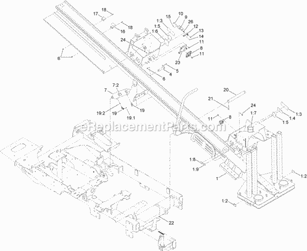Toro 23825 (314000501-314999999) 4045 Directional Drill, 2014 Thrust Frame Assembly Diagram