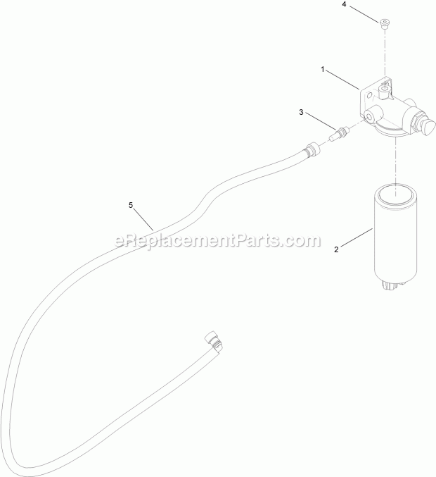 Toro 23898 (315000001-315999999) 4050 Directional Drill, 2015 Fuel Filter Assembly No. 127-5254 Diagram