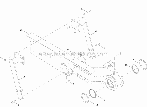 Toro 25200 (316000001-316999999) Direct Drive Trencher, Rt600 Traction Unit, 2016 Direct Drive Boom Assembly No. 130-8886 Diagram