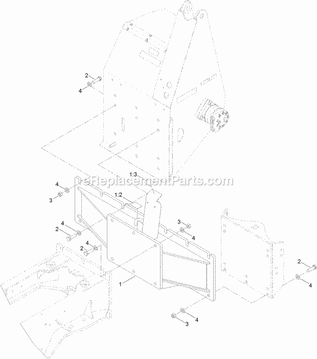 Toro 25201E Combo For Direct Drive Trencher And P85 Plow, Rt600 Traction Unit Mount Assembly Diagram