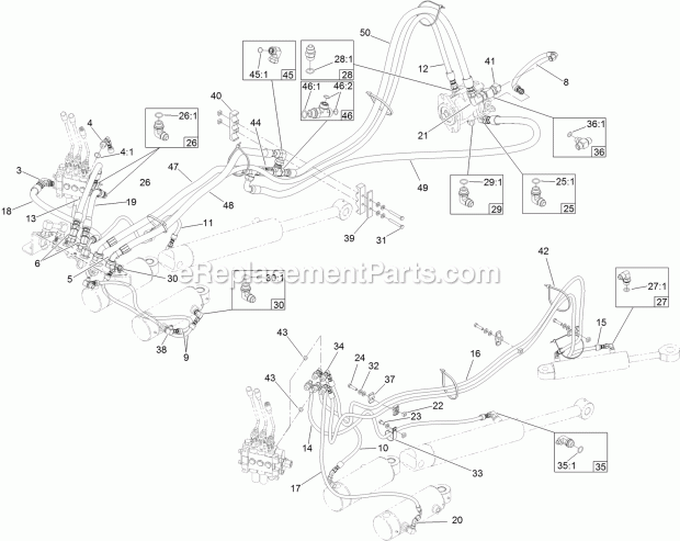 Toro 25401 (313000001-313999999) P85 Vibratory Plow, Rt600 Traction Unit, 2013 Hydraulic Assembly Diagram