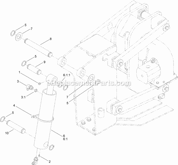 Toro 25402 (314000001-314999999) P40 Vibratory Plow, Pro Sneak 360 Vibratory Plow, 2014 Plow Cylinder Assembly Diagram