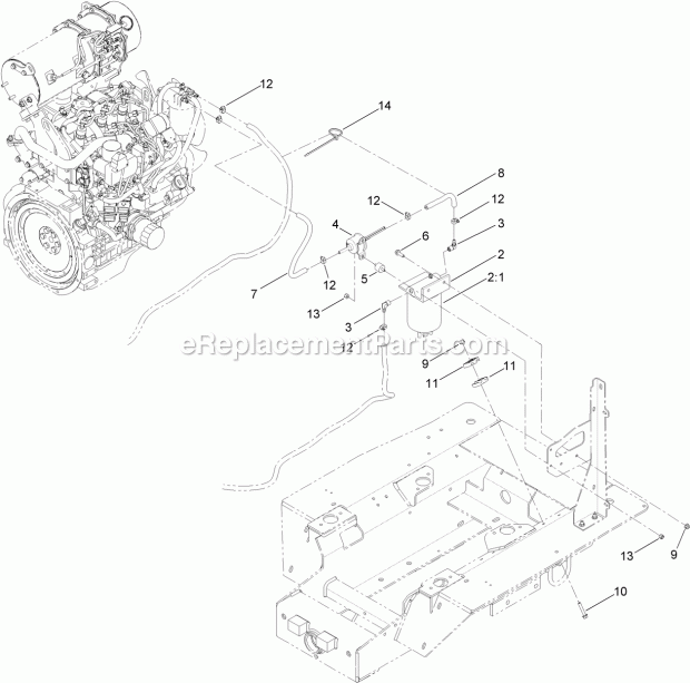 Toro 25403A (314000001-314999999) Pro Sneak 365 Vibratory Plow, 2014 Fuel Pump and Oil Filter Assembly Diagram