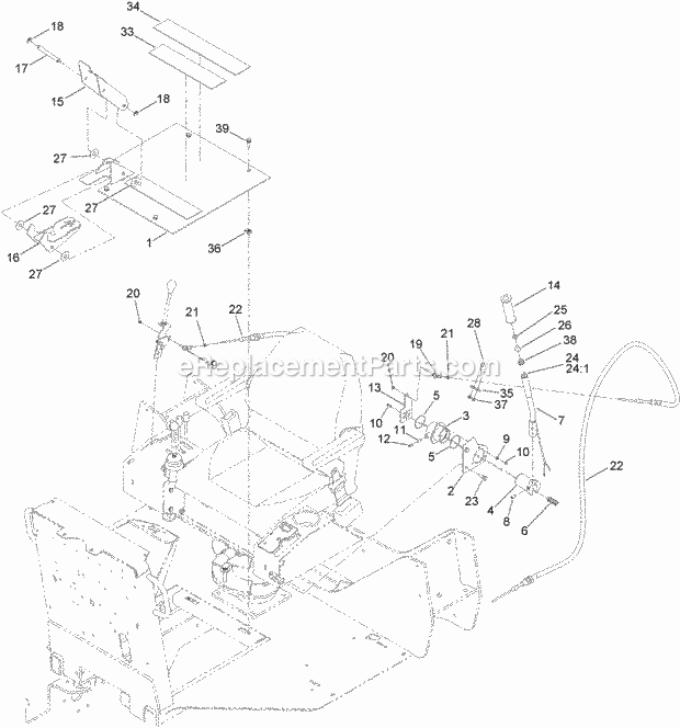 Toro 25430A (315000001-315000500) Rt600 Traction Unit, 2015 Ground Drive Control Assembly Diagram