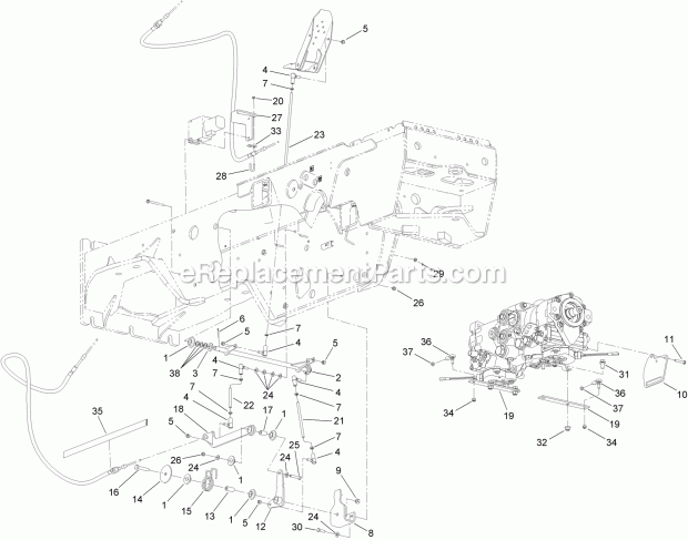 Toro 25430C (315000501-315999999) Rt600 Traction Unit, 2015 Ground Drive Linkage Assembly Diagram
