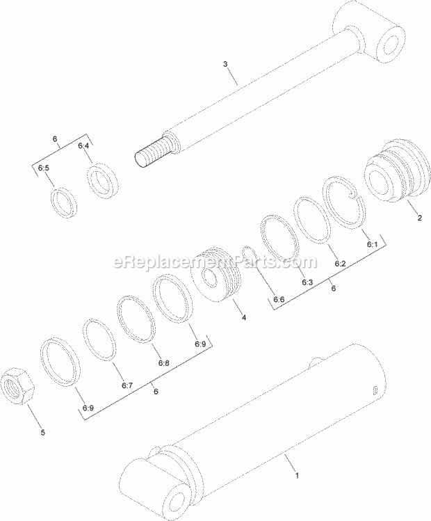 Toro 25430W (315000501-315999999) Rt600 Traction Unit, 2015 Hydraulic Cylinder Assembly No. Auh674312 Diagram