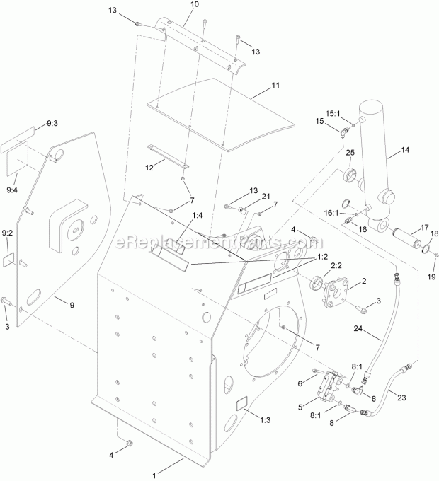 Toro 25431 (313000001-313999999) Centerline Trencher, Rt600 Traction Unit, 2013 Trencher Frame Assembly Diagram