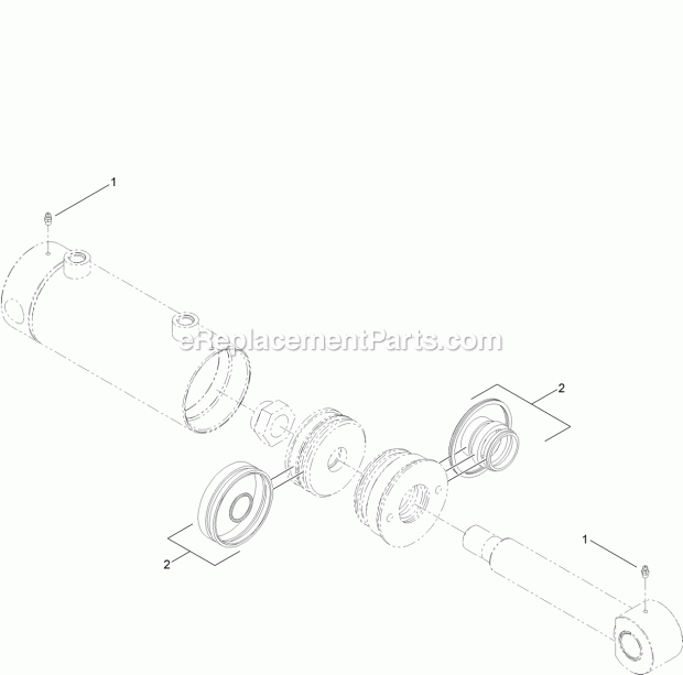 Toro 25450W (314000001-314000500) Rt1200 Traction Unit, 2014 Hydraulic Cylinder Assembly No. Au126558 Diagram