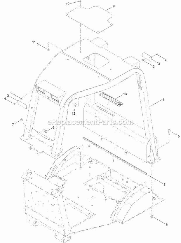 Toro 25450W (314000501-314999999) Rt1200 Traction Unit, 2014 Rops Assembly Diagram