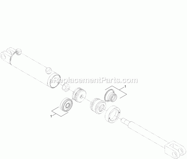 Toro 25450 (314000001-314000500) Rt1200 Traction Unit, 2014 Hydraulic Cylinder Assembly No. 127-1798 Diagram
