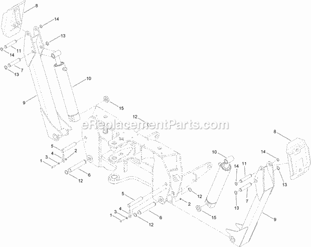 Toro 25452E (314000001-314999999) Backhoe, Rt1200 Trencher, 2014 Stabilizer and Cylinder Assembly Diagram