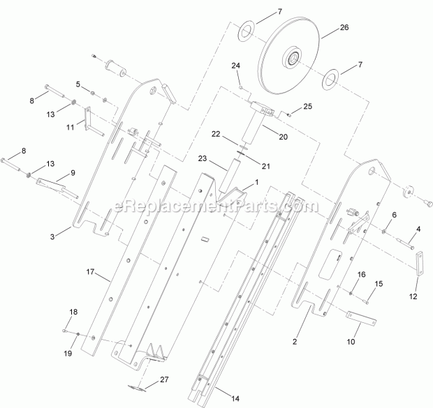 Toro 25457 60in Rock Boom, Rt1200 Trencher 5 Foot Rock Boom Assembly Diagram