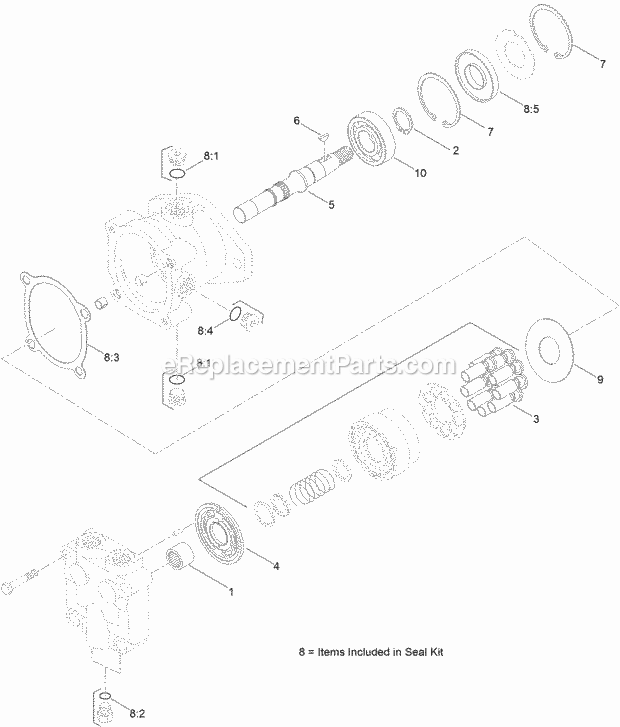 Toro 25500W (315000001-315999999) Rt1200 Traction Unit, 2015 Hydraulic Motor Assembly No. Au118007 Diagram