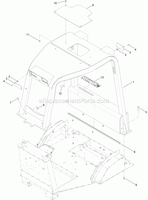 Toro 25500 (315000001-315999999) Rt1200 Traction Unit, 2015 Rops Assembly Diagram