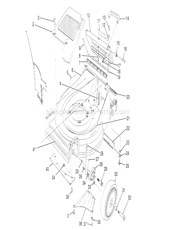 Toro 26625B (0000001-0999999)(1990) Lawn Mower Housing Assembly Diagram