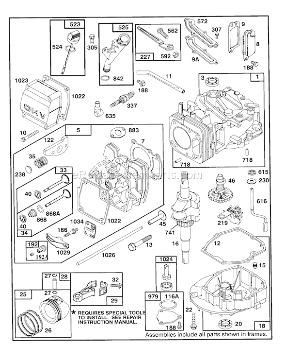Toro 26631BC (5900001-5999999)(1995) Lawn Mower Engine Gts-150 Diagram
