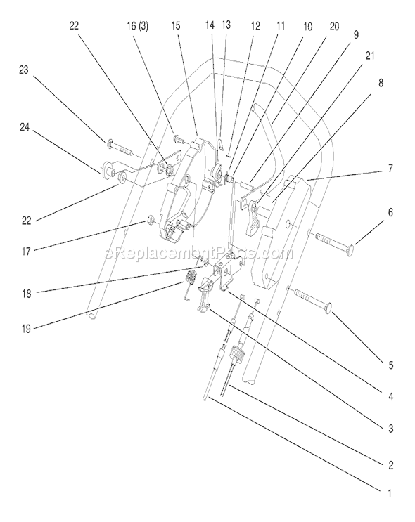 Toro 26633B (6900001-6999999)(1996) Lawn Mower Traction Control Assembly Diagram