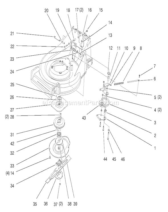 Toro 26633B (6900001-6999999)(1996) Lawn Mower Blade And Brake Assembly Diagram