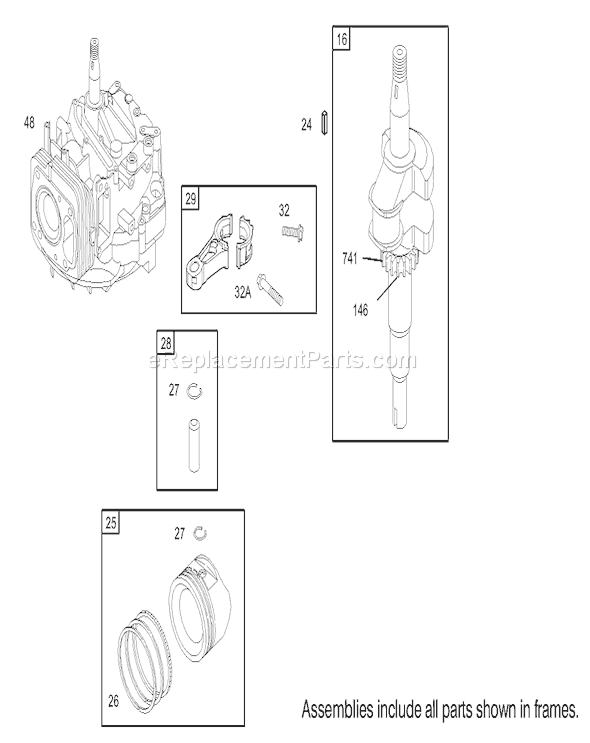 Toro 26634 (260000001-260999999)(2006) Lawn Mower Crankshaft Assembly Briggs and Stratton Model 122602-0120-E1 Diagram