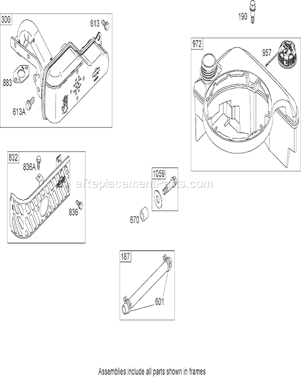 Toro 26634 (280000001-280999999)(2008) Lawn Mower Muffler and Fuel Tank Assembly Briggs and Stratton 122602-0207-B1 Diagram