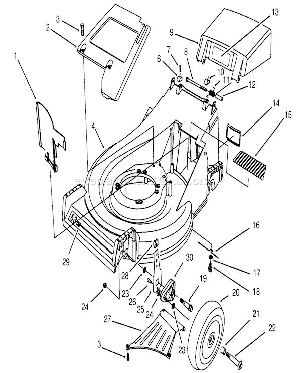 Toro 26635BC (5900001-5999999)(1995) Lawn Mower Housing Assembly Diagram