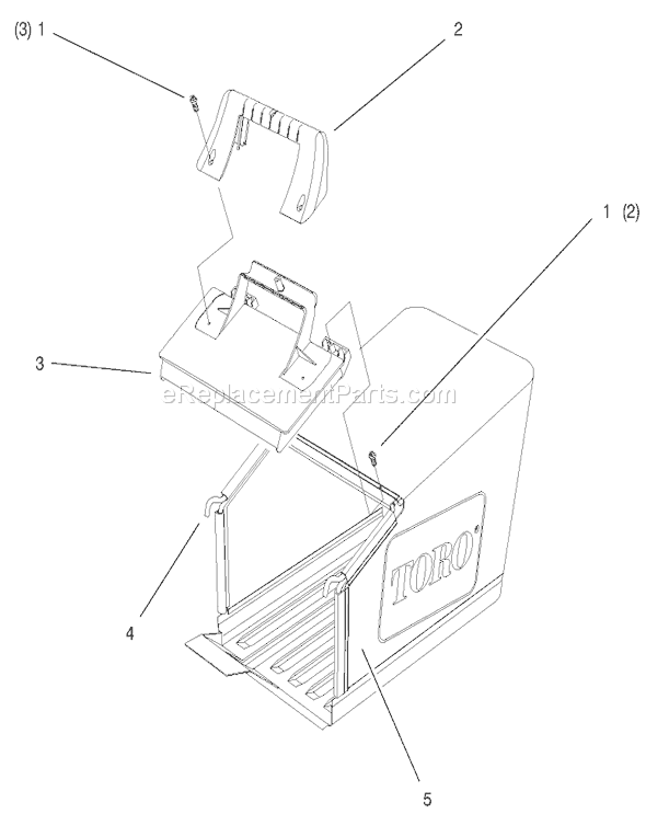 Toro 26638 (200000001-200999999)(2000) Lawn Mower Grass Bag Assembly Diagram