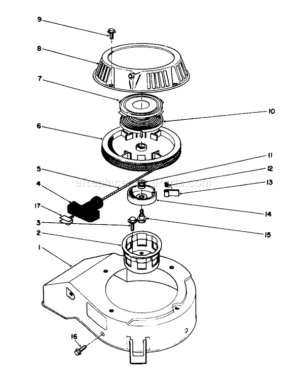 Toro 26640BC (5900001-5999999)(1995) Lawn Mower Recoil Assembly Diagram
