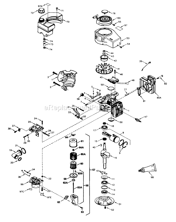 Toro 26651 (9000001-9999999)(1989) Lawn Mower Engine Tecumseh Diagram