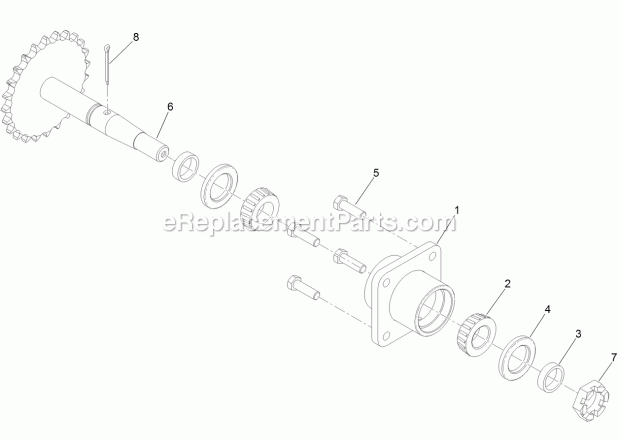Toro 29518 (314000001-314999999) 30in Stand-on Aerator, 2014 Axle and Bearing Assembly No. 116-9545 Diagram
