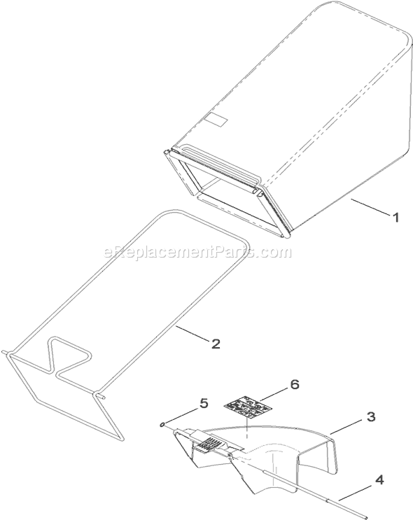 Toro 29641 (290000001-290999999)(2009) Lawn Mower Grass Bag Assembly Diagram