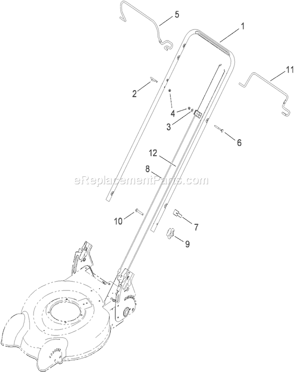 Toro 29641 (290000001-290999999)(2009) Lawn Mower Handle and Control Assembly Diagram