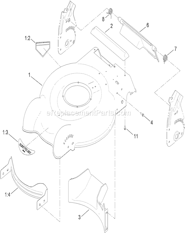 Toro 29641 (290000001-290999999)(2009) Lawn Mower Housing Assembly Diagram