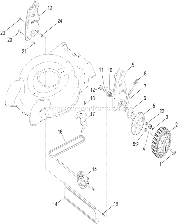 Toro 29641 (290000001-290999999)(2009) Lawn Mower Rear Axle and Transmission Assembly Diagram