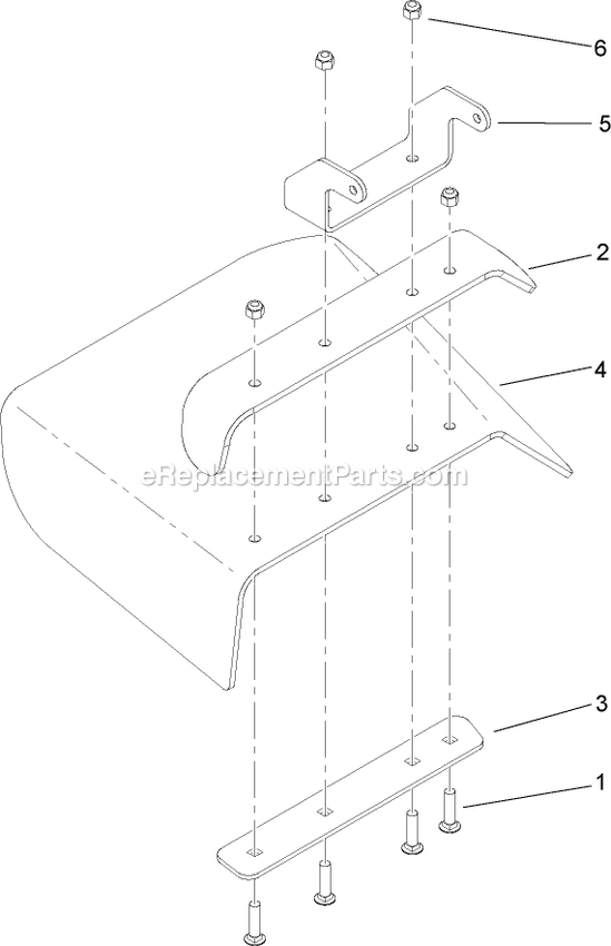 Toro 30032 (270000001-270999999)(2007) 15hp T-Bar Hydro Drive With 91cm Turbo Force Cutting Unit Walk-Behind Mower Deflector Assembly Diagram