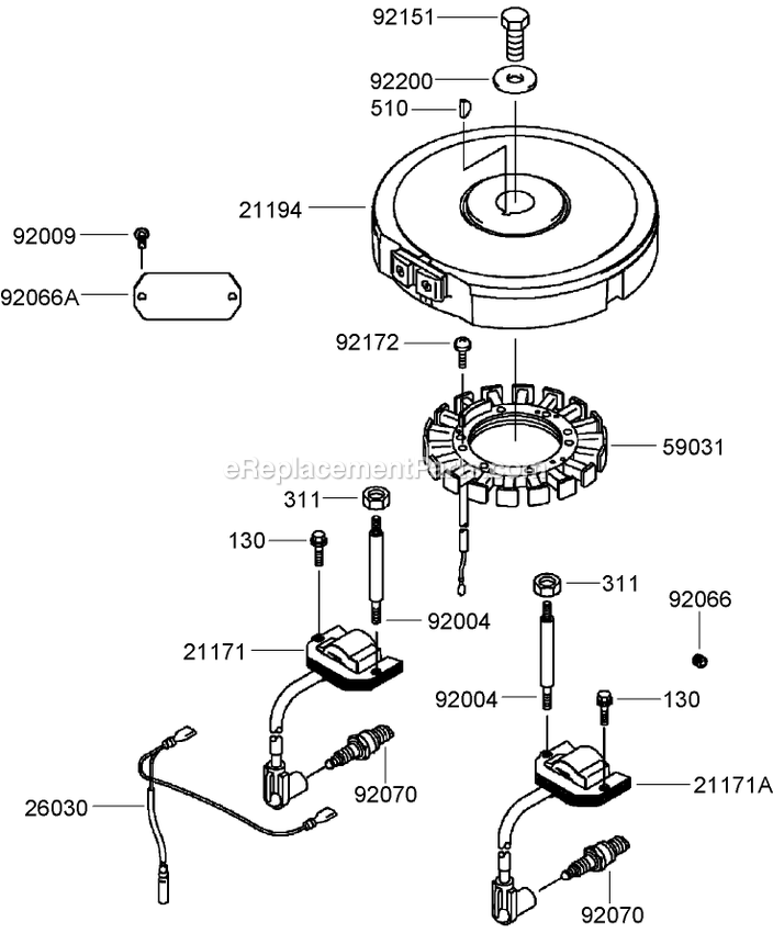 Toro 30032 (270000001-270999999)(2007) 15hp T-Bar Hydro Drive With 91cm Turbo Force Cutting Unit Walk-Behind Mower Electric Equipment Assembly Diagram