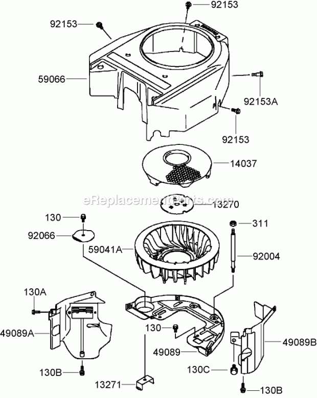 Toro 30033 (280000001-280999999) Commercial Walk-behind Traction Unit, 17hp Pistol-grip Hydro Drive, 2008 Cooling Equipment Assembly Kawasaki Fh541v-Ds23 Diagram