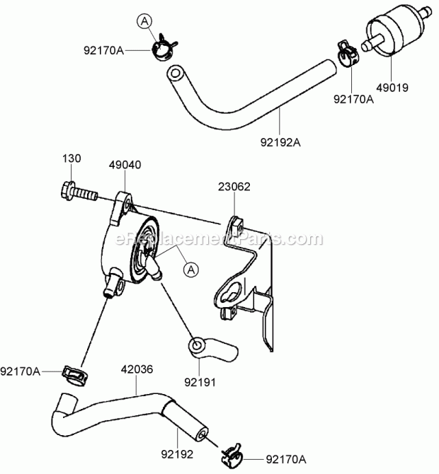Toro 30033 (280000001-280999999) Commercial Walk-behind Traction Unit, 17hp Pistol-grip Hydro Drive, 2008 Fuel Tank and Valve Assembly Kawasaki Fh541v-Ds23 Diagram