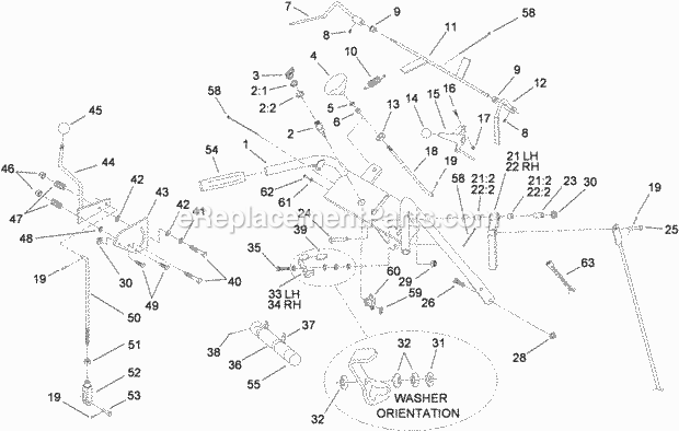 Toro 30033 (310000001-310999999) Commercial Walk-behind Traction Unit, 17hp Pistol-grip Hydro Drive, 2010 Upper Handle Assembly Diagram