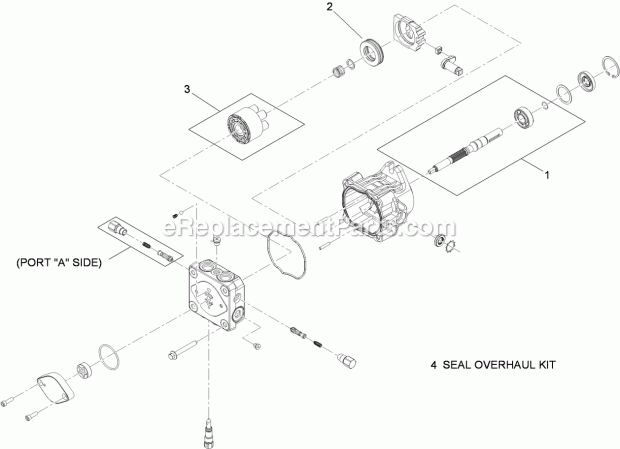 Toro 30069 (400000000-999999999) Commercial Walk-behind Traction Unit, 18hp Pistol-grip Hydro Drive, 2017 Rh Hydraulic Pump Assembly No. 116-0943 Diagram