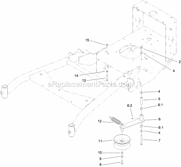 Toro 30070 (311000001-311999999) Commercial Walk-behind Mower, 16hp, T-bar, Gear Drive With 91cm Turbo Force Cutting Unit, 2011 Power-Take-Off Idler Assembly Diagram