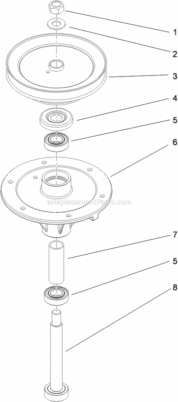 Toro 30070 (311000001-311999999) Commercial Walk-behind Mower, 16hp, T-bar, Gear Drive With 91cm Turbo Force Cutting Unit, 2011 Spindle Assembly No. 110-6950 Diagram