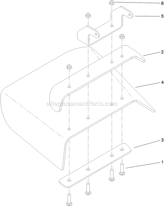 Toro 30074 (312000001-312999999)(2012) Floating Deck, T-Bar, Gear Drive With 36in Cutting Unit Walk-Behind Mower Deflector Assembly Diagram