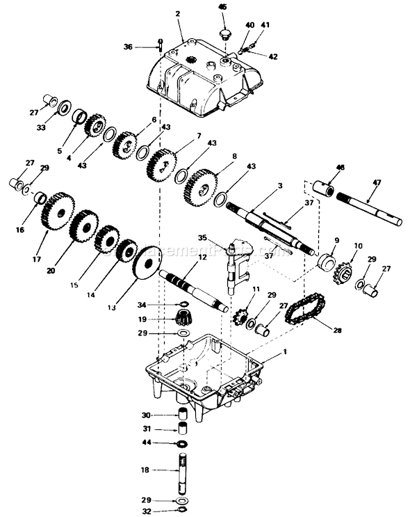 Toro 30102 (8000001-8999999)(1988) Lawn Mower Peerless Transmission Diagram