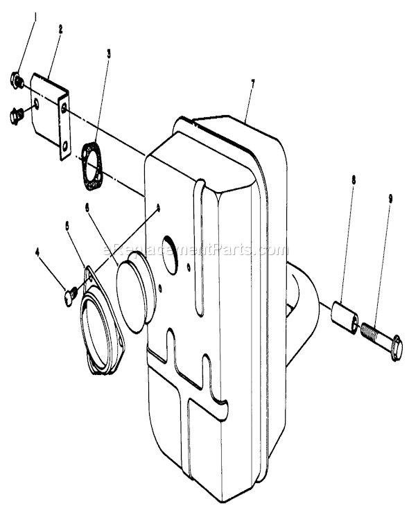 Toro 30112 (7000001-7999999)(1987) Lawn Mower Muffler Assembly Diagram