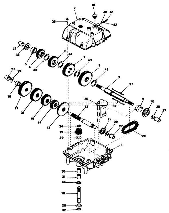 Toro 30116 (9000001-9999999)(1989) Lawn Mower Peerless Transmission Diagram